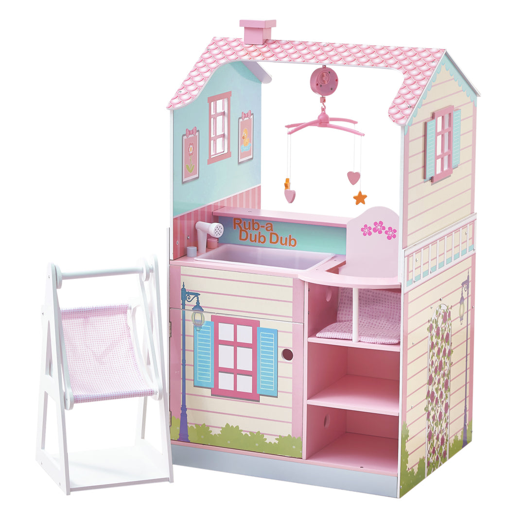 Olivia's Little World Baby Dolls Changing Station Dollshouse with Storage, Multi