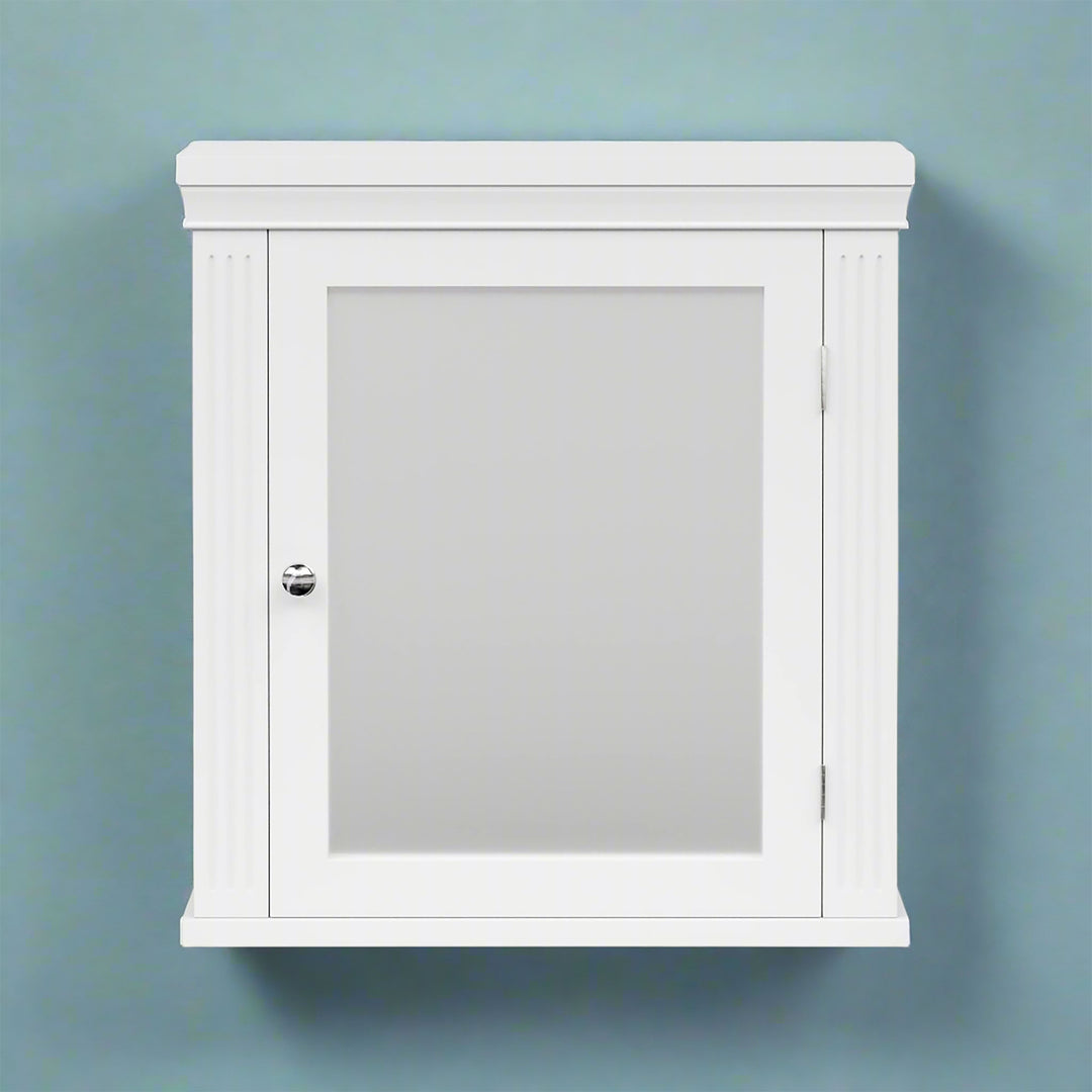 Teamson Home Removable Medicine Cabinet with Mirrored Door, White