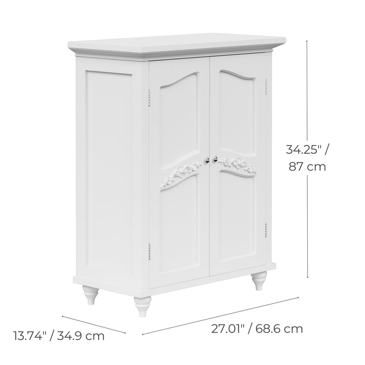 Teamson Home Versailles Floor Cabinet with 2 Shelves, White
