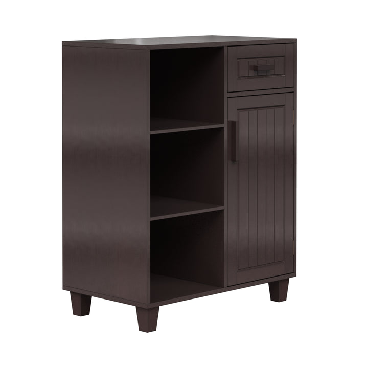 Teamson Home Catalina Single Door Free Standing Cabinet with Open Shelves and Drawer -FINAL SALE