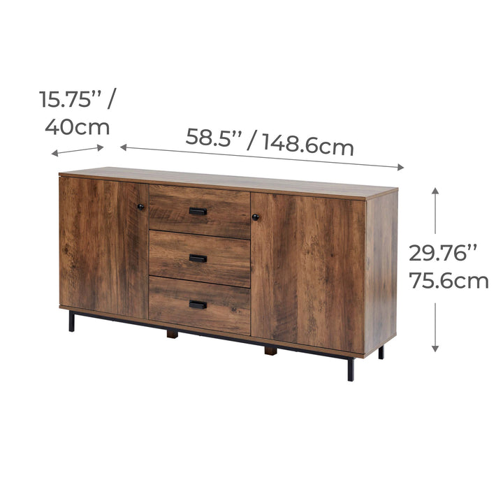 The sideboard is shown with dimensions, standing 29.76 inches tall