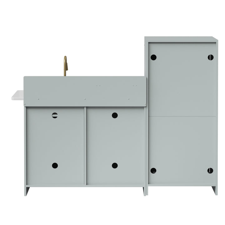 Teamson Kids Little Chef Charlotte Modern Play Kitchen, Silver Gray/Gold