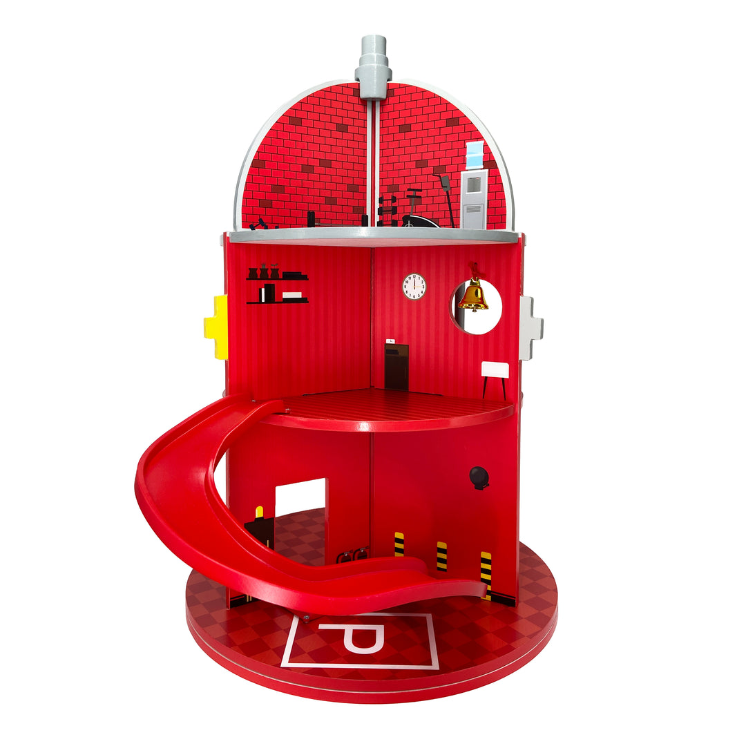 Fire Station Playset with 25 Figurines with a slide