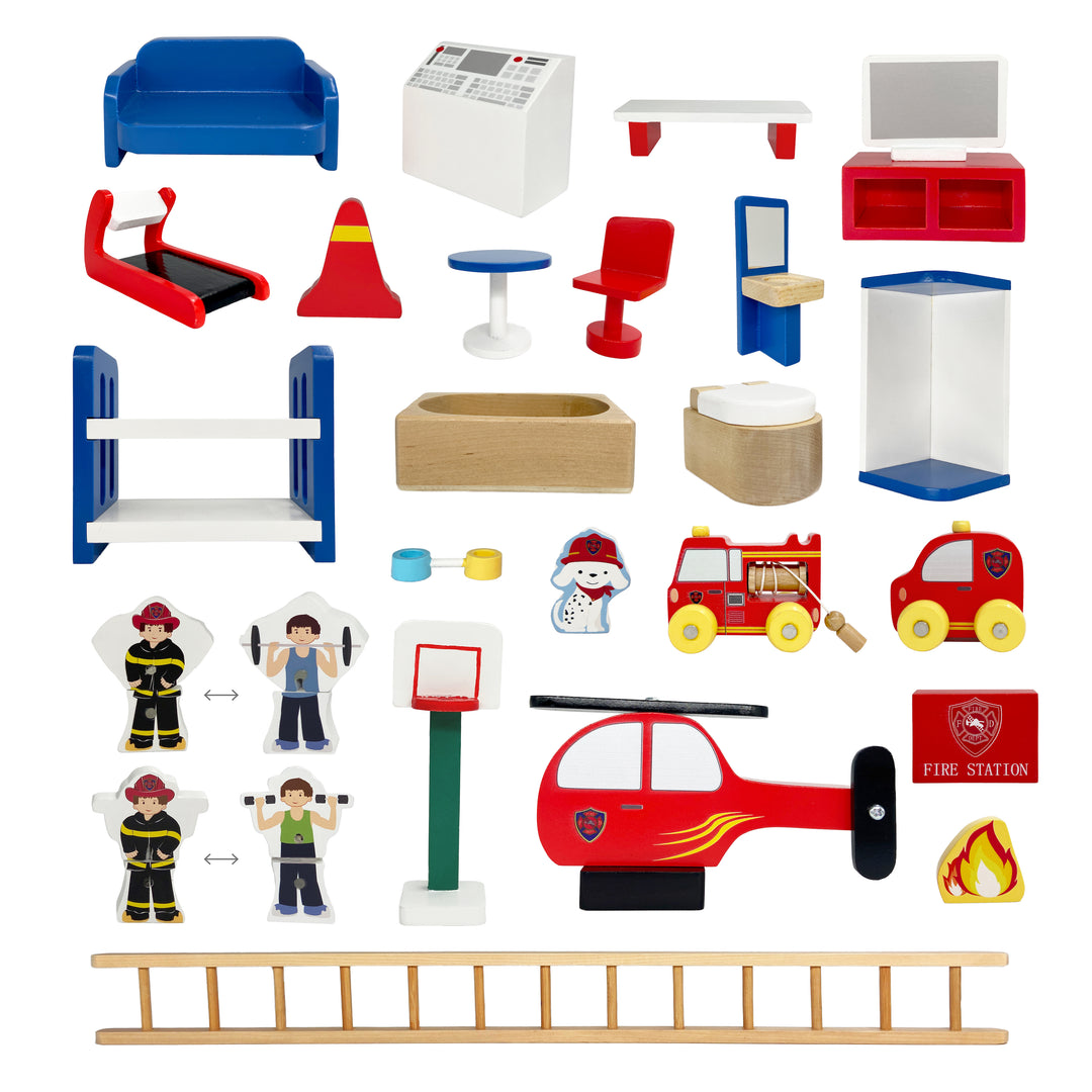 Fire Station Playset with 25 Figurines