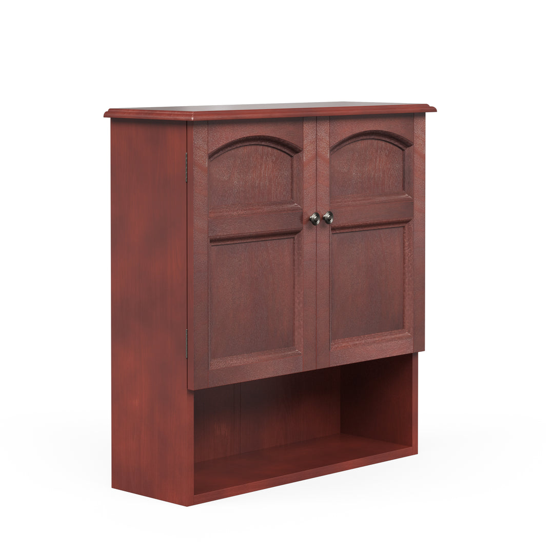 The cabinet is shown at an angle to show the detailed panel doors