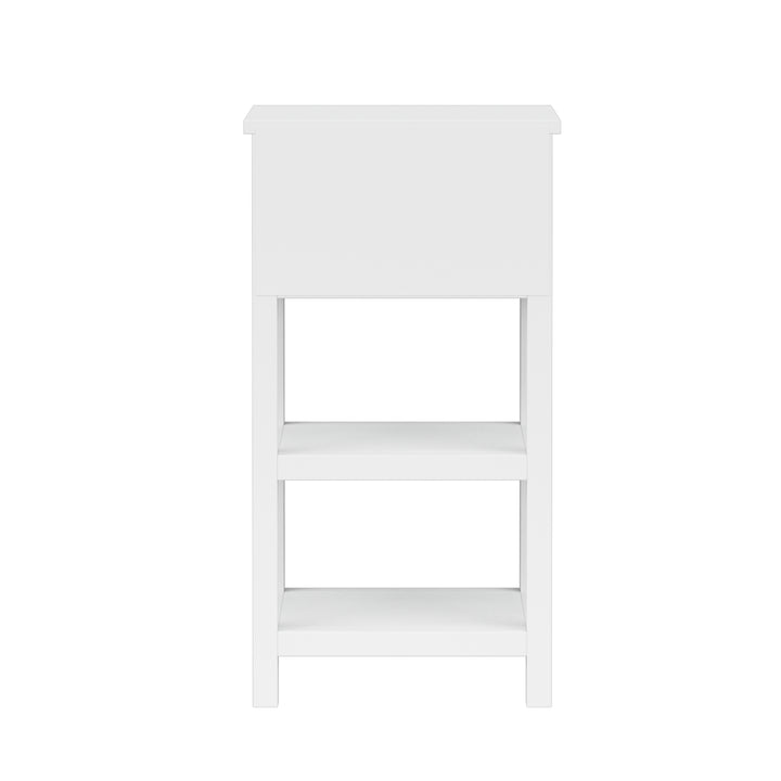 Teamson Home Dawson Side Table with Drawer and Open Shelves, White- FINAL SALE