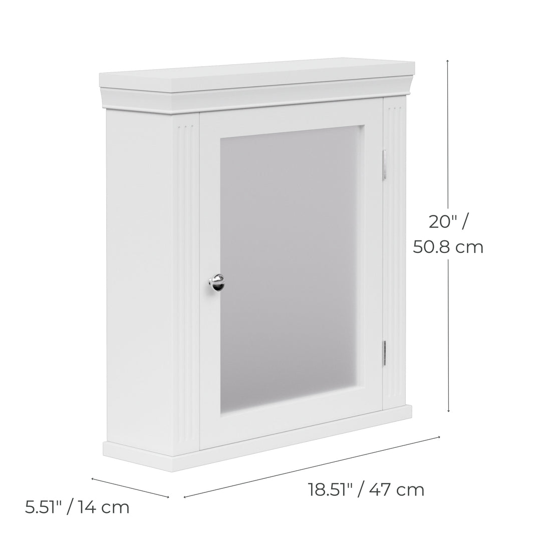 Teamson Home Removable Medicine Cabinet with Mirrored Door, White