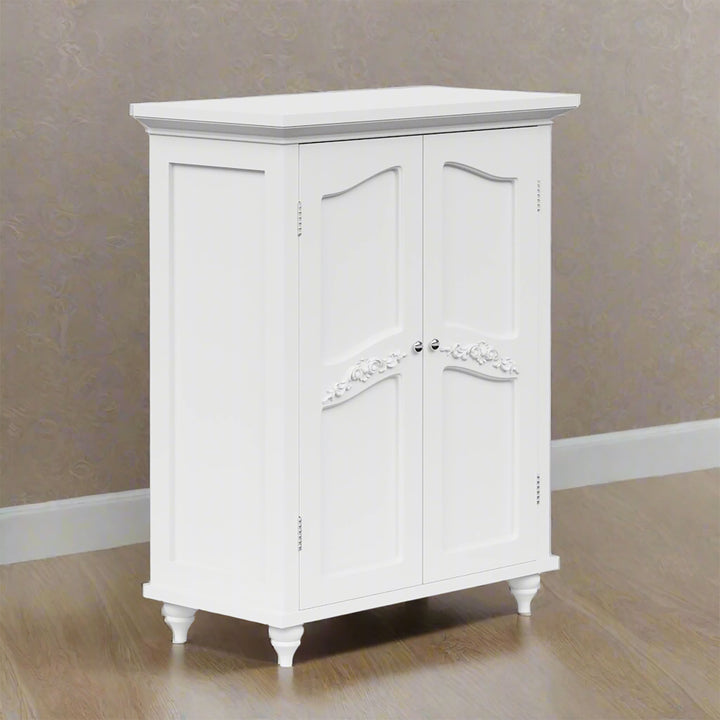 Teamson Home Versailles Floor Cabinet with 2 Shelves, White