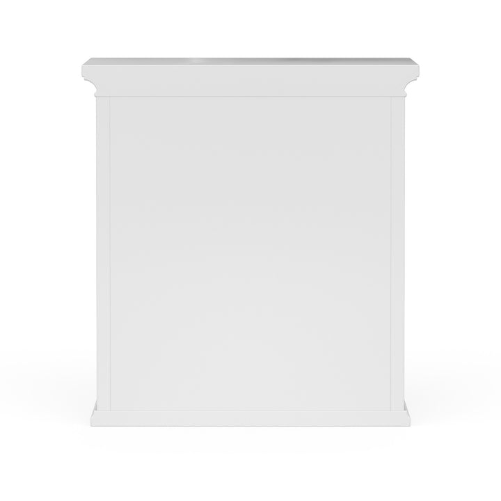 back view of a white wall cabinet