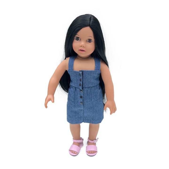 Sophias Posable Soft Bodied 18 Doll Julia with Dark Brown Hair & Brown Eyes, Medium Skin Tone