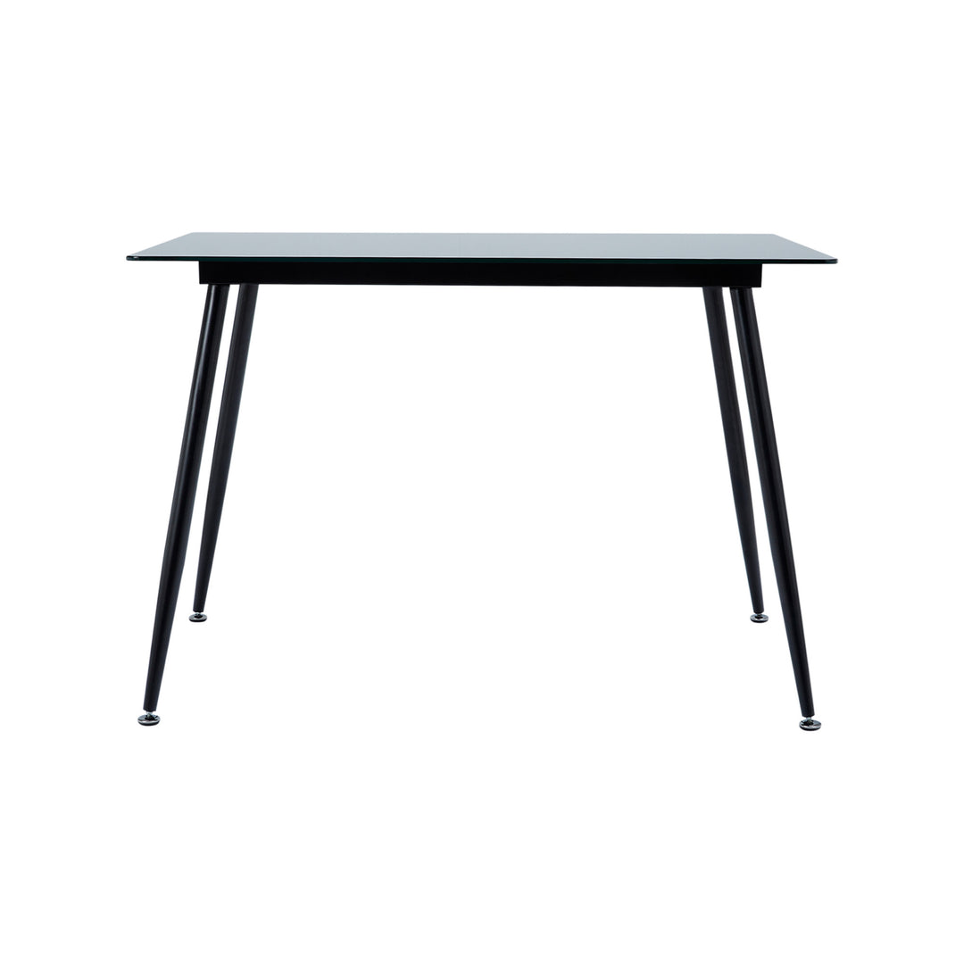 A view of a Teamson Home Julianna Reflective Glass Dining Table, Black