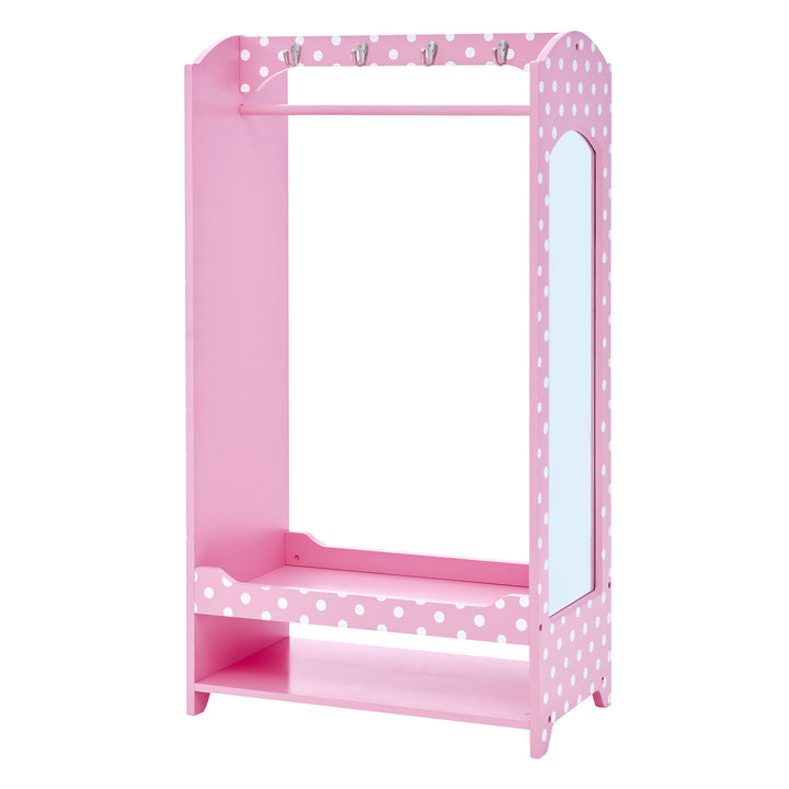 View of the side mirror on the Polka Dot Prints Bella Toy Dress Up Unit