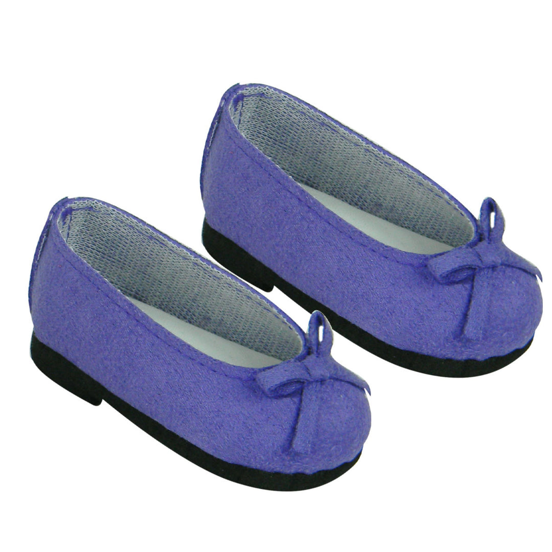 Sophia’s Suede Super Cute Mix & Match Accessory Slip-On Ballerina Ballet Flat Shoes for 18” Dolls, Purple