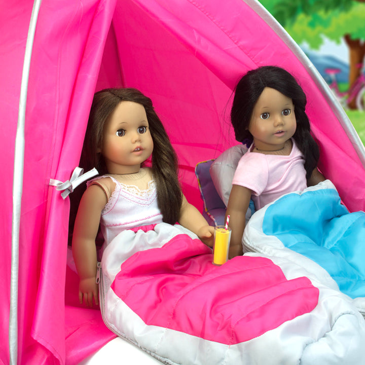 Sophia's Dome Shaped Camping Tent for 18" Dolls, Hot Pink