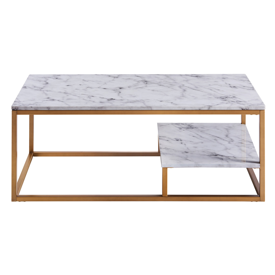 Teamson Home's Marmo Modern Faux Marble and Gold table.