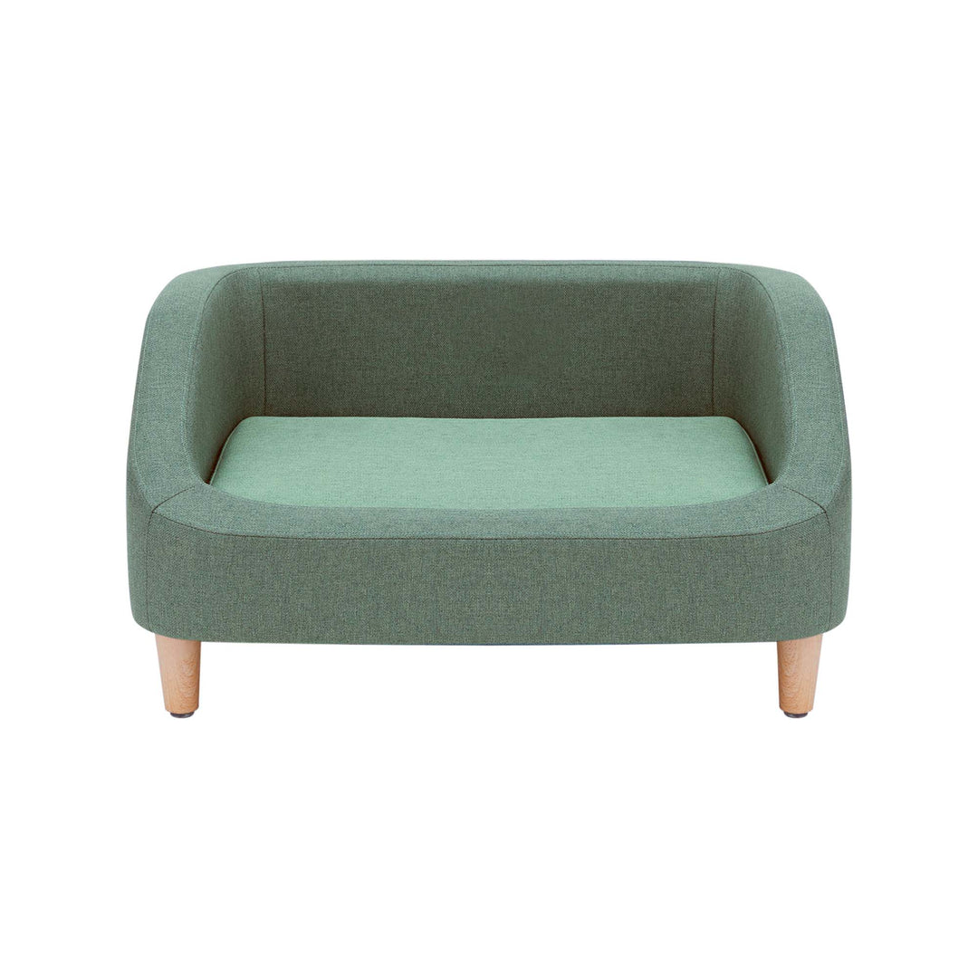 Teamson Pets Bennett Linen Sofa Dog Bed for Cats & Small or Medium Dogs, Sea Green