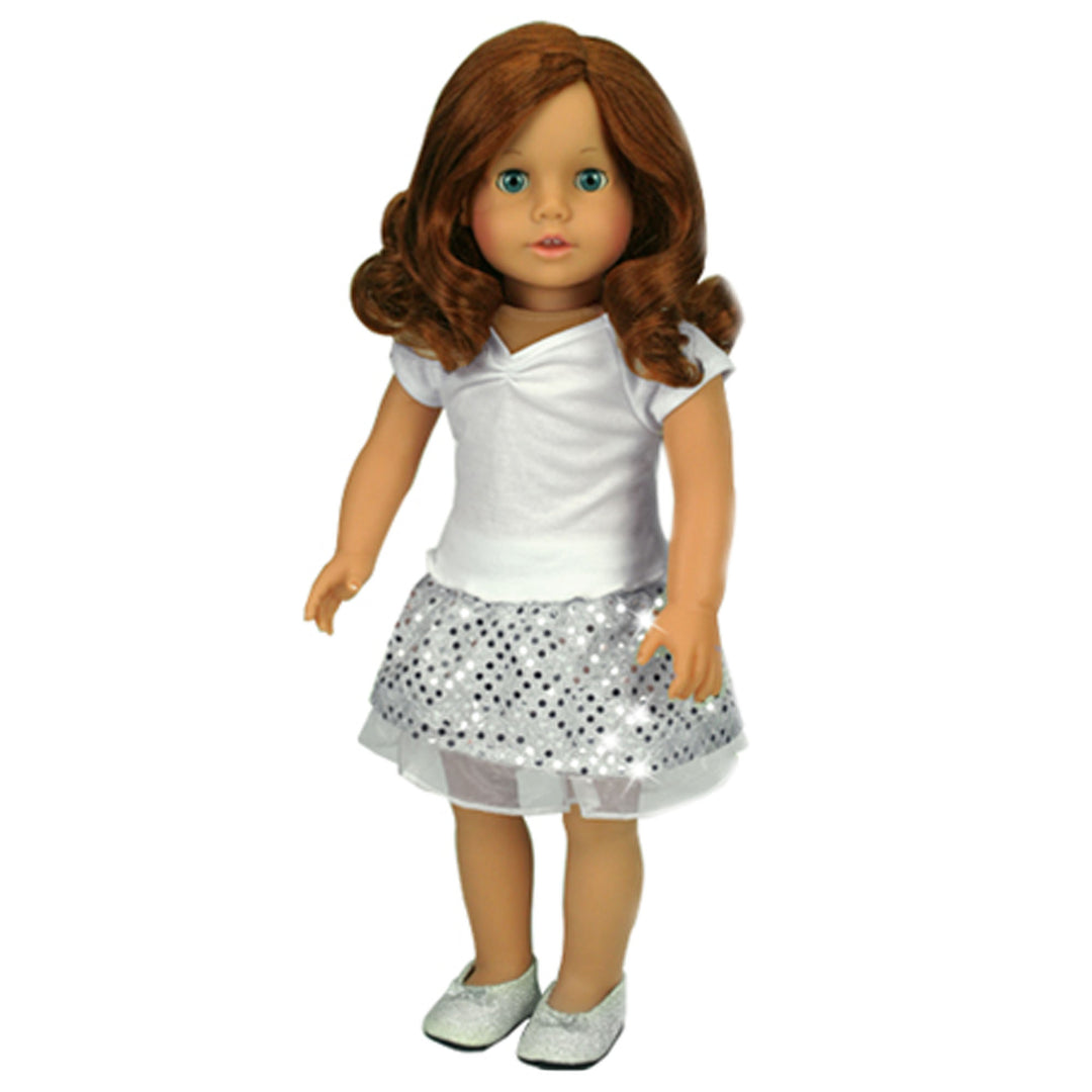 Sophia's - 18" Doll - Glitter Shoes - Silver 