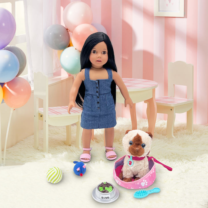 Sophias Posable Soft Bodied 18 Doll Julia with Dark Brown Hair & Brown Eyes, Medium Skin Tone