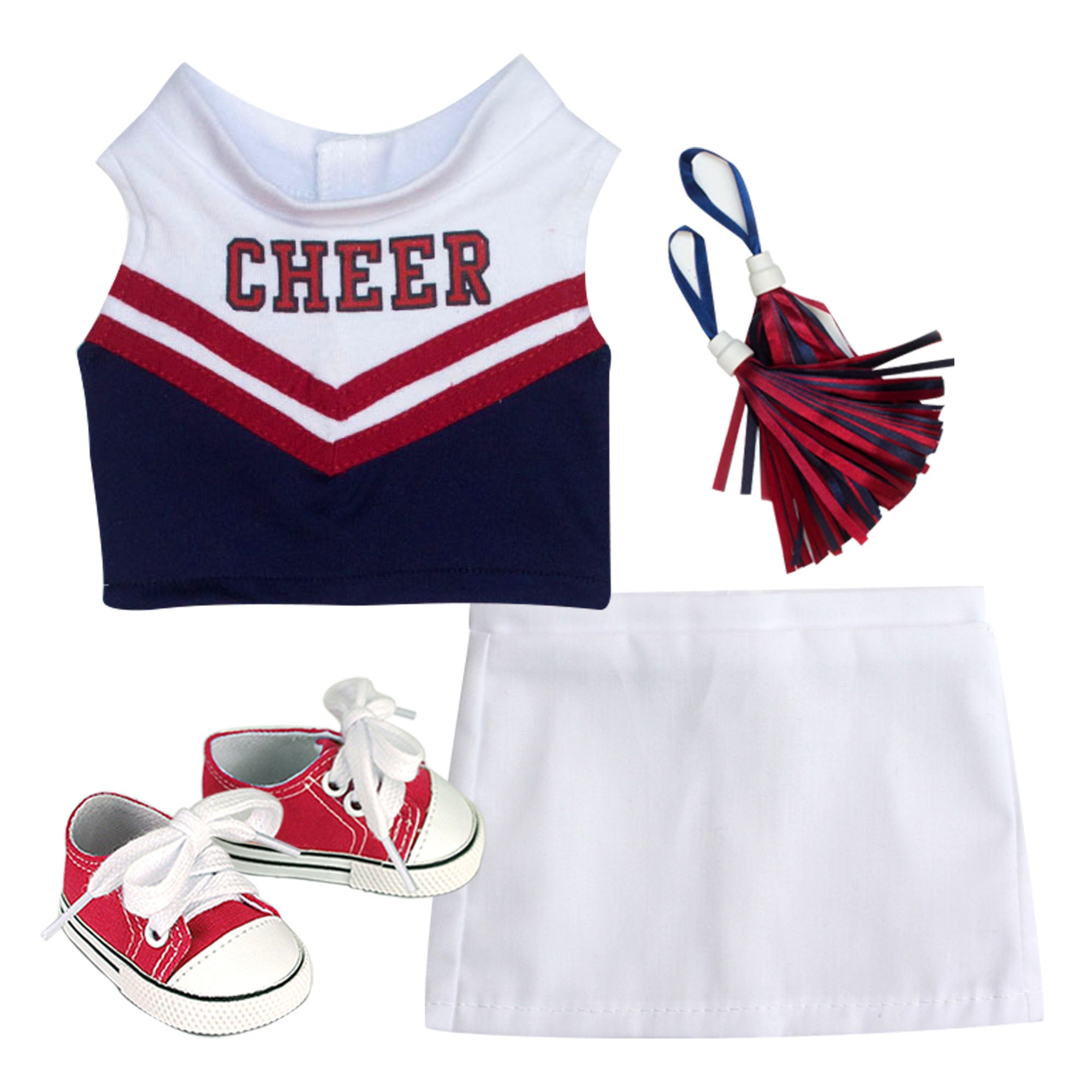 Sophia's 4-Piece Cheerleading Uniform with Pom Poms and Tennis