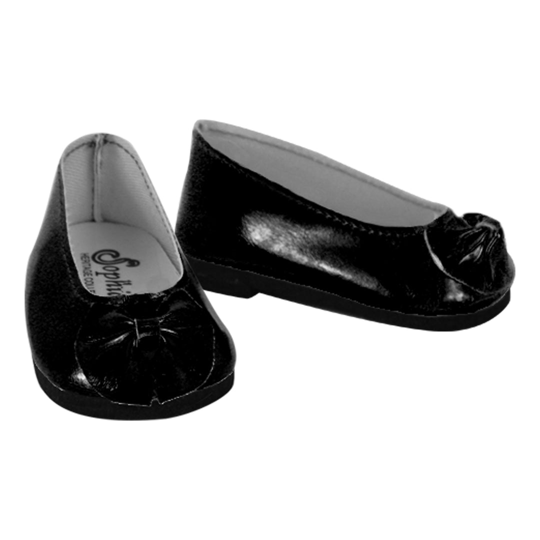 Sophia's - 18" Doll - Patent Bow Shoe - Black 