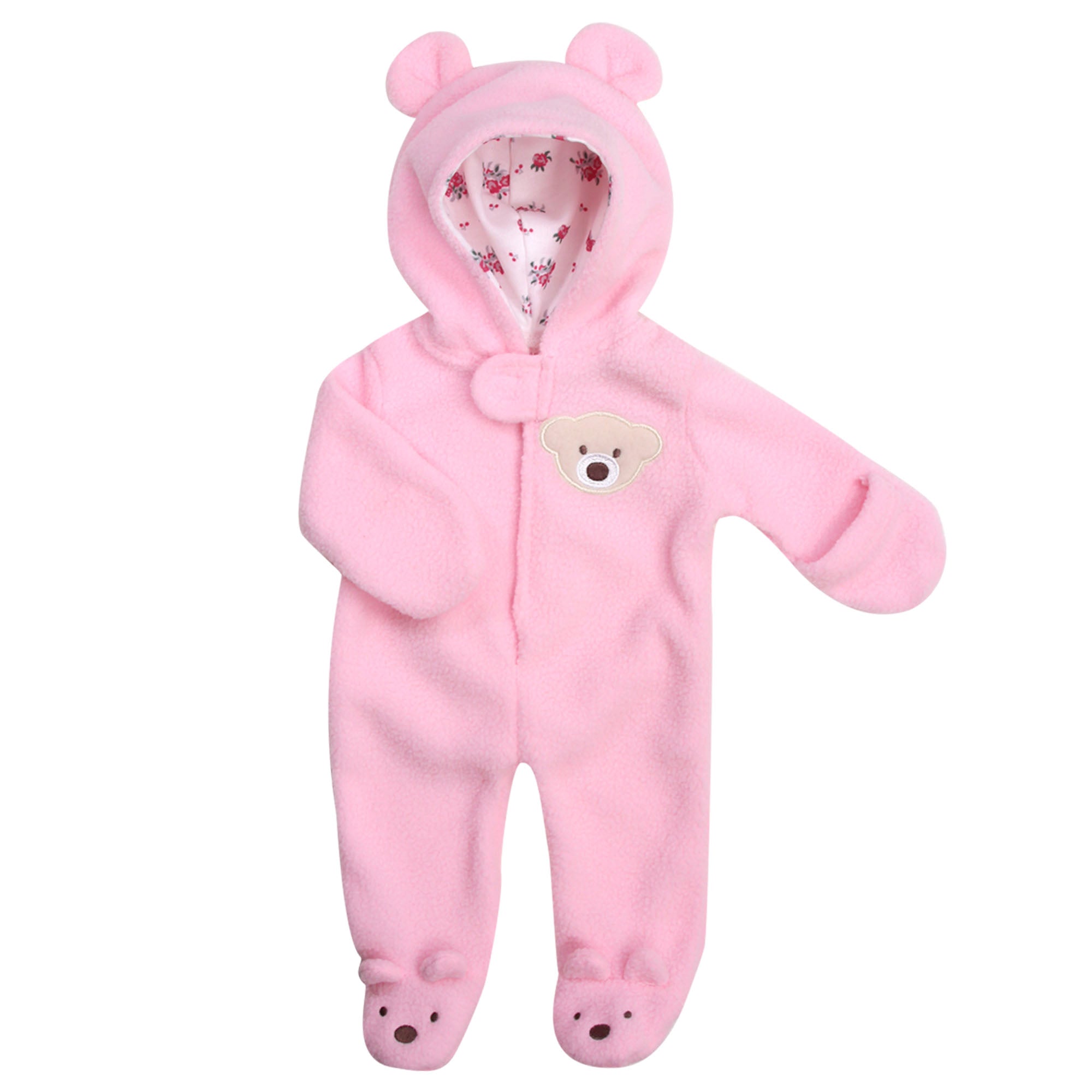 Sophia's Fleece Bear Hooded Snowsuit Outfit for 15'' Dolls, Light Pink –  Teamson
