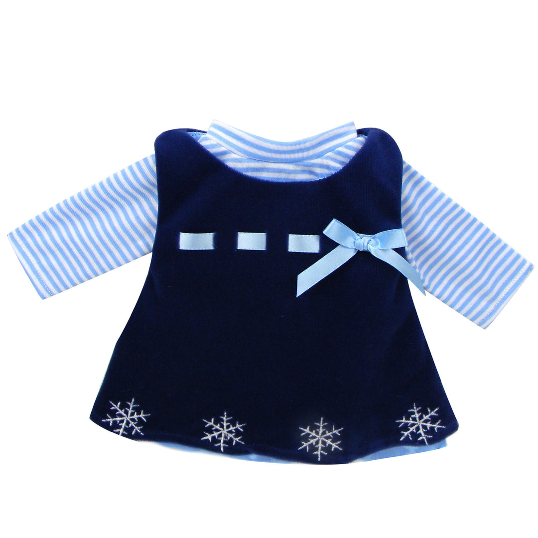 Sophia's Velour Snowflake Dress & Stripe Shirt for 15" Dolls, Navy