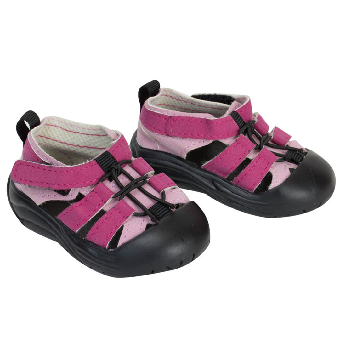 Sophia’s Outdoor Athletic Hiking Gender-Neutral Mix & Match Velcro Sandal Shoes for 18” Dolls, Pink/Black