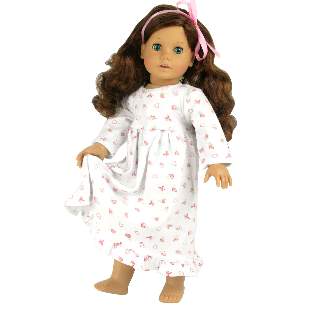 Sophia's - 18" Doll - Floral Print Nightgown - White