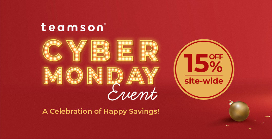 Cyber Monday Event banner featuring 15% off site-wide.