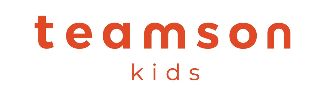 teamson kids logo in a dark orange, lowercase montserrat