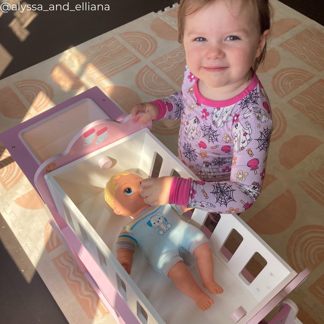 Olivia's Little World Amanda 6-in-1 Baby Doll Nursery Station, Pink