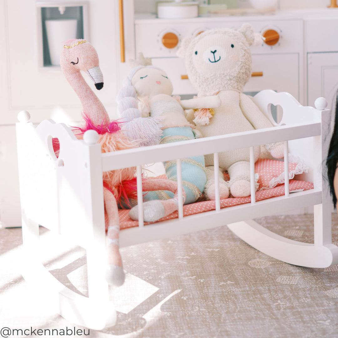 Sophia's 15" Baby Doll High-End Rocking Cradle, White