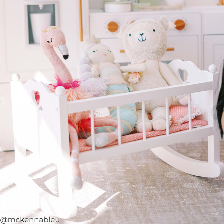 Sophia's 15" Baby Doll High-End Rocking Cradle, White