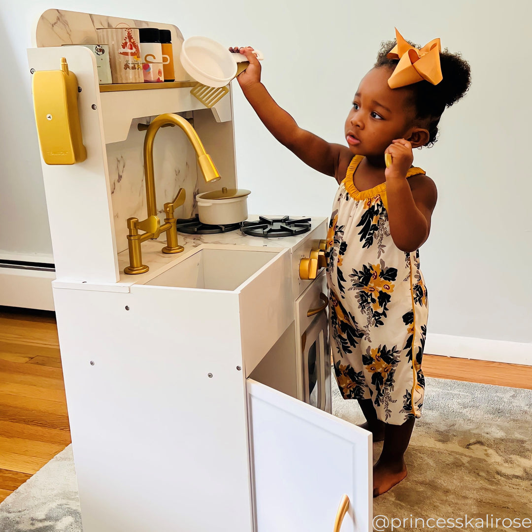Teamson Kids Petite Versailles Classic Play Kitchen with Accessories, White