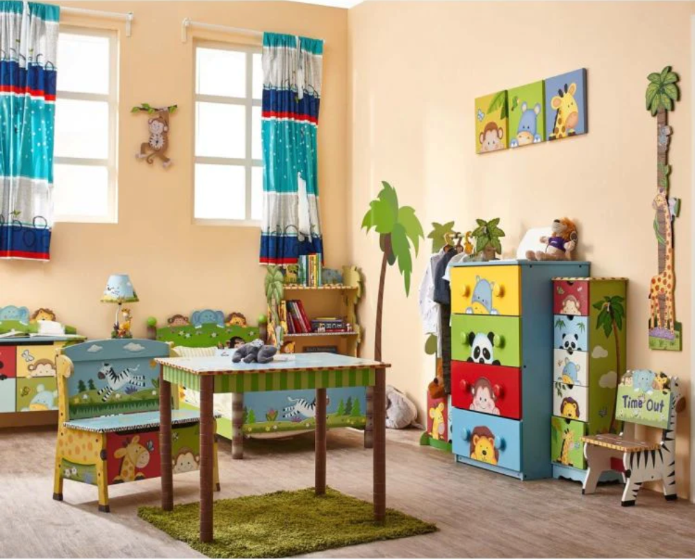 Pictured: A child's bedroom furnished with Fantasy Fields Sunny Safari line