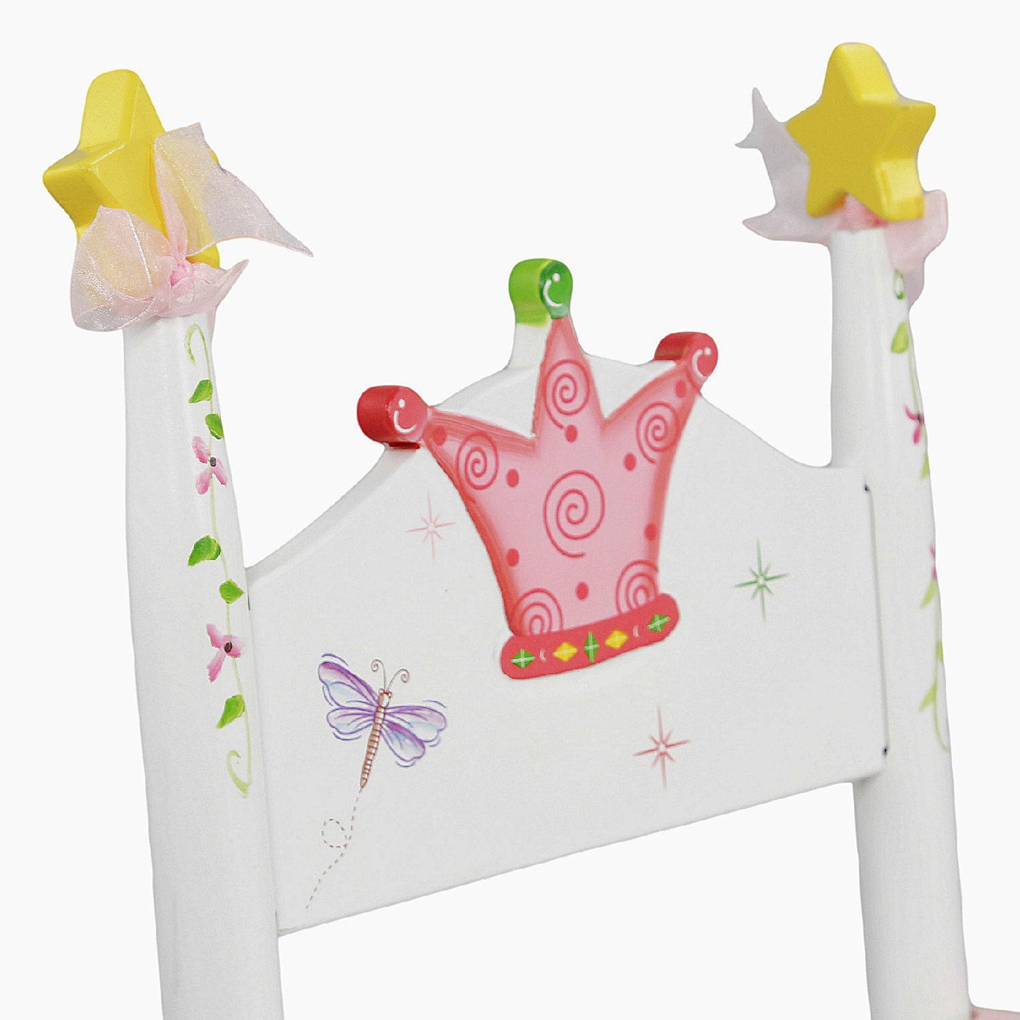 FANTASY FIELDS PRINCESS AND FROG ROCKING CHAIR, WHITE/PINK