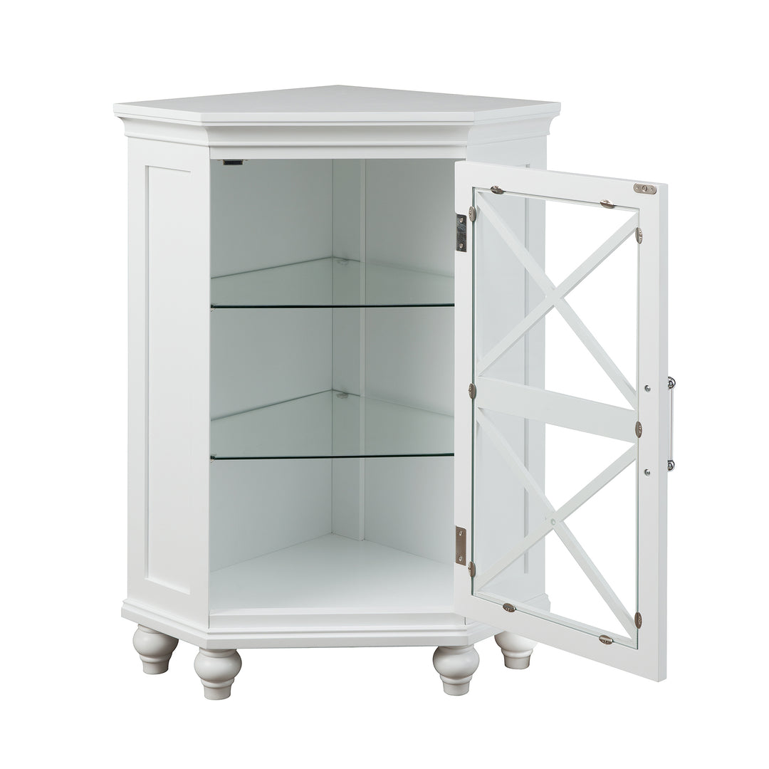 Teamson Home Blue Ridge Freestanding Corner Floor Cabinet, White