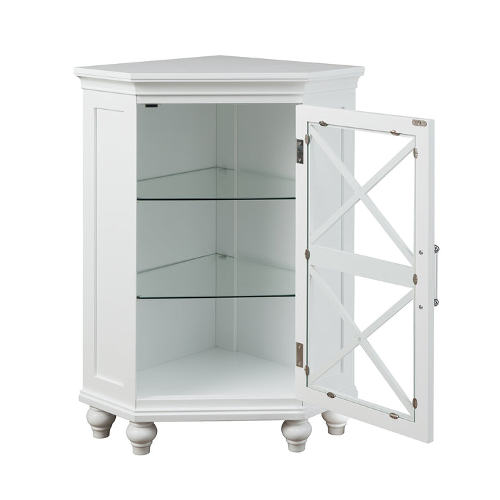 Teamson Home Blue Ridge Freestanding Corner Floor Cabinet, White