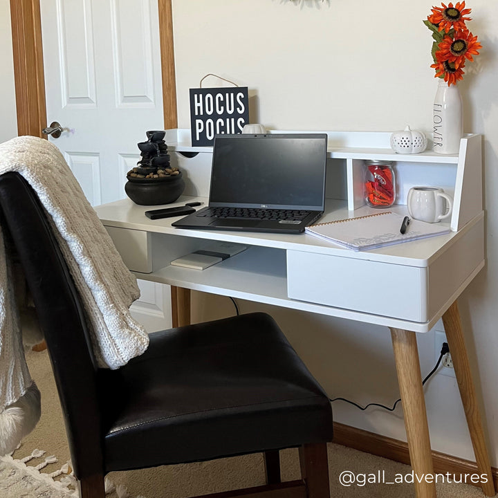 Teamson Home Creativo Writing Desk with Storage, White/Natural