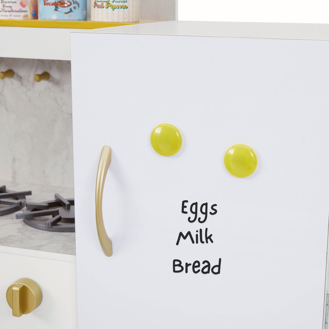 Teamson Kids Versailles Play Kitchen with Refrigerator and Cookware Accessories, White