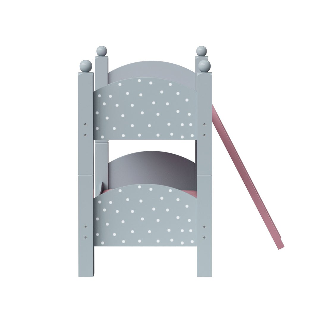 headboard view of the stacked bunk beds