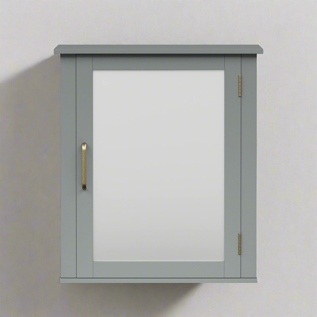 Teamson Home Mercer Removable Medicine Cabinet with Mirrored Door, Gray