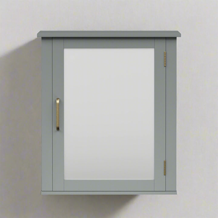 Teamson Home Mercer Removable Medicine Cabinet with Mirrored Door, Gray