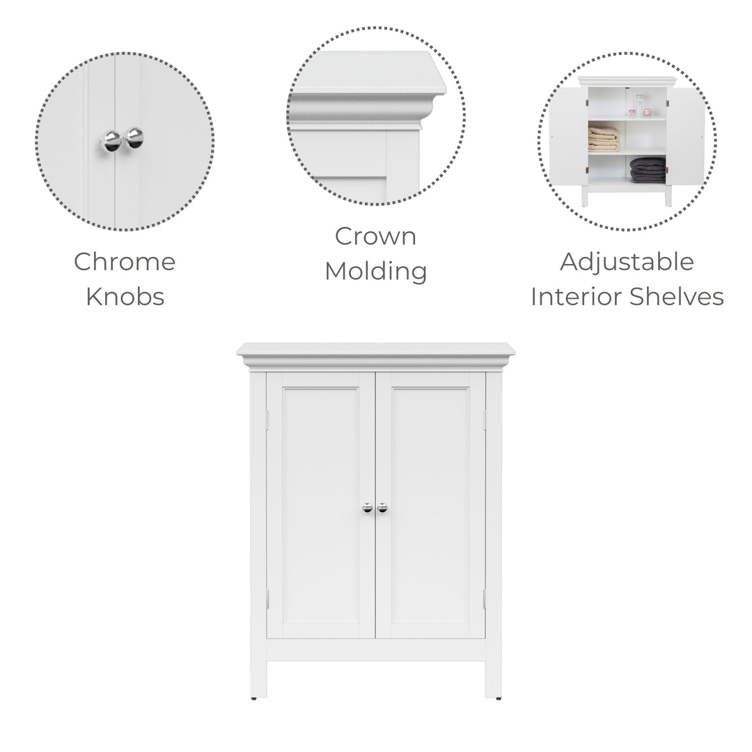 Teamson Home Stratford Freestanding Two-Door Floor Cabinet, White