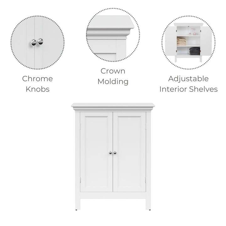 Teamson Home Stratford Freestanding Two-Door Floor Cabinet, White