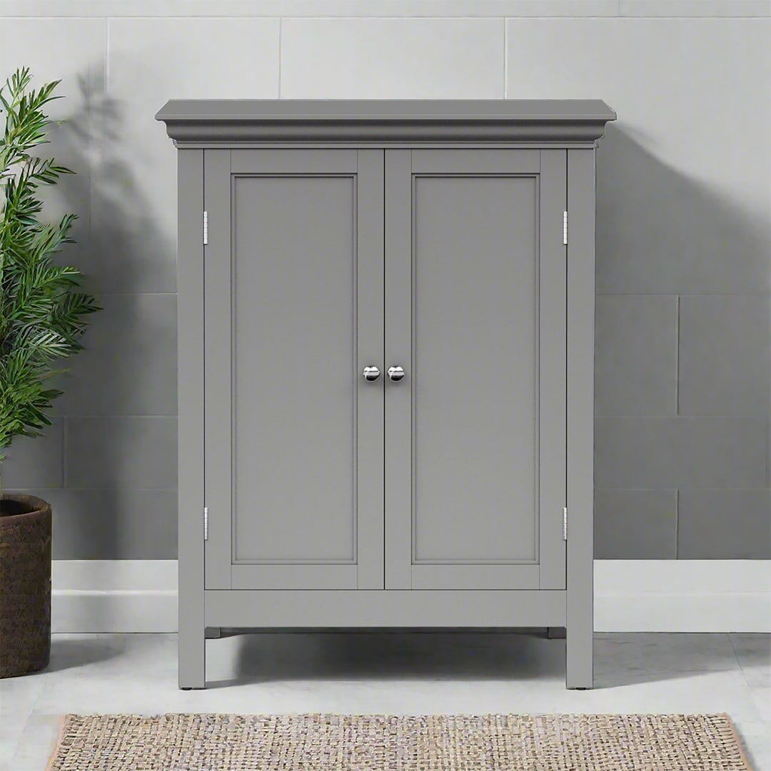 Teamson Home Stratford Freestanding Two-Door Floor Cabinet, Gray
