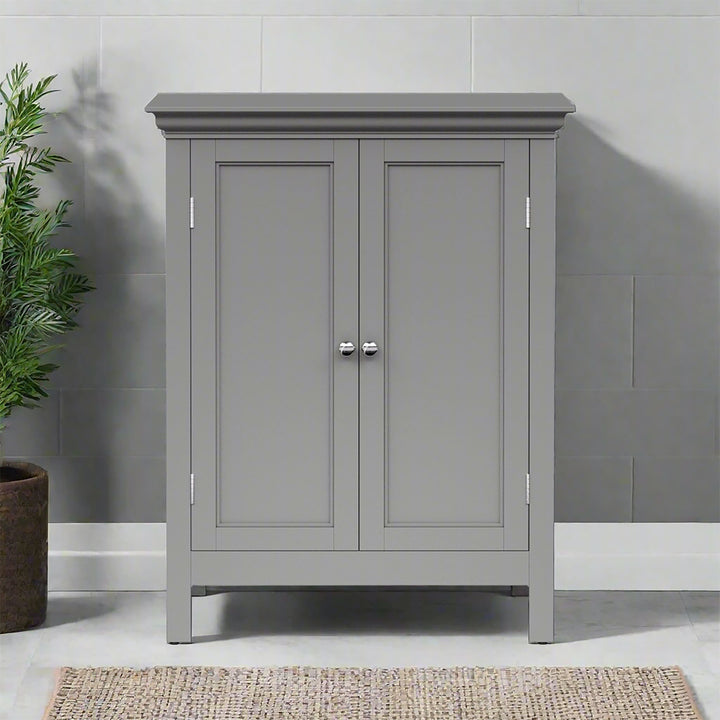 Teamson Home Stratford Freestanding Two-Door Floor Cabinet, Gray