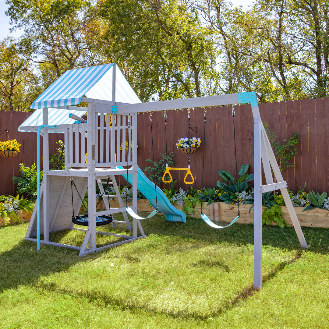 Gray Swing Set Teamson Kids Laguna Swing Set Playset With Platform