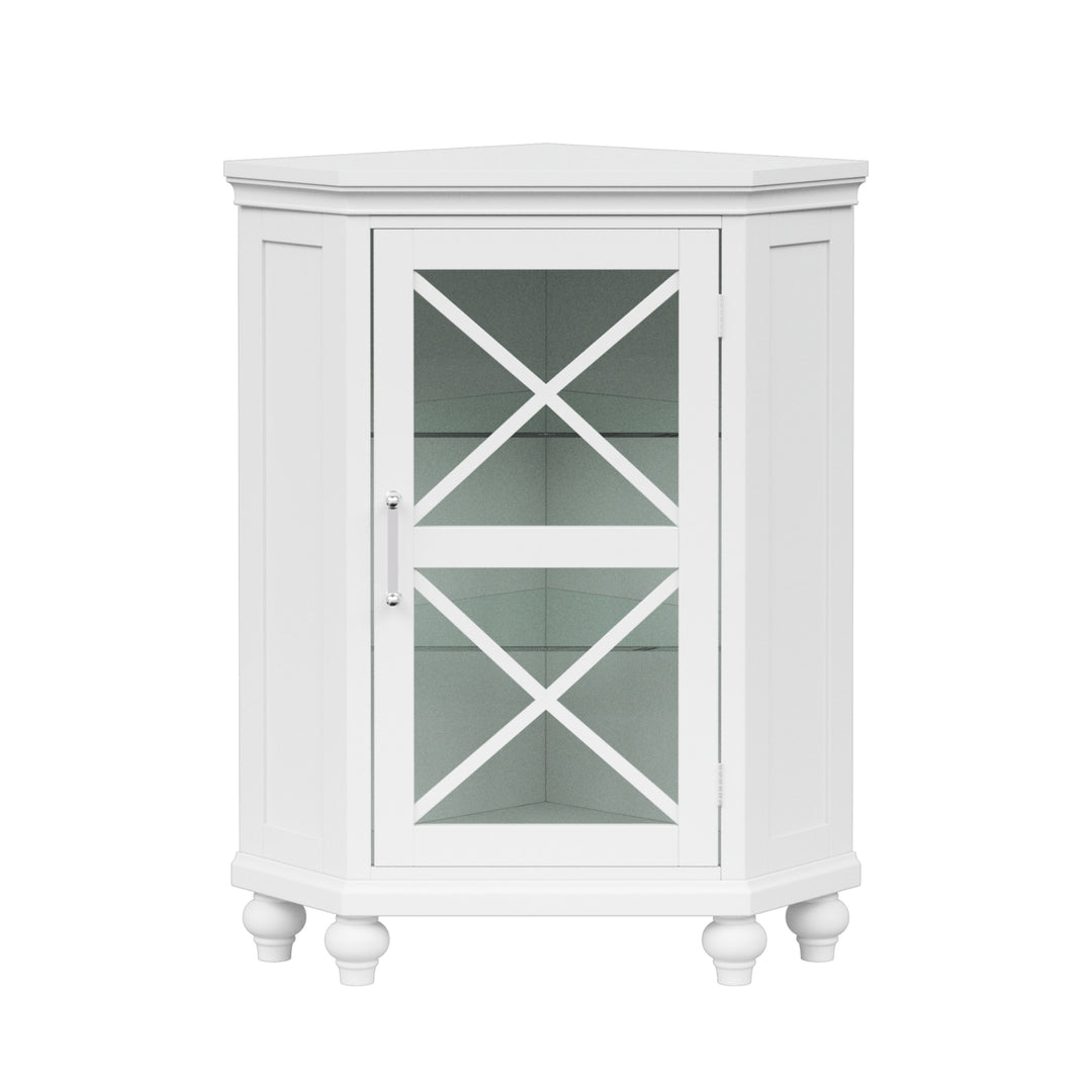Teamson Home Blue Ridge Freestanding Corner Floor Cabinet, White