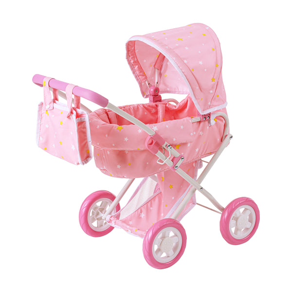 Olivia’s Little World Wishing Stars Deluxe 2-in-1 Baby Doll Stroller, Pink